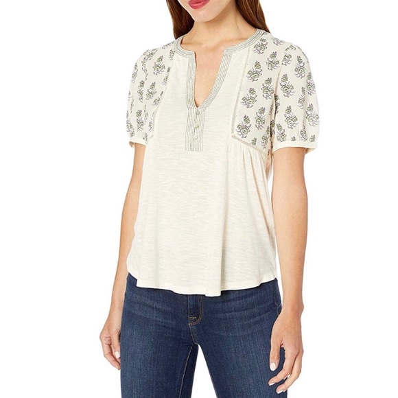 Lucky Brand Tops - 2/$30 Lucky Brand Puff Sleeves Embroidered Top